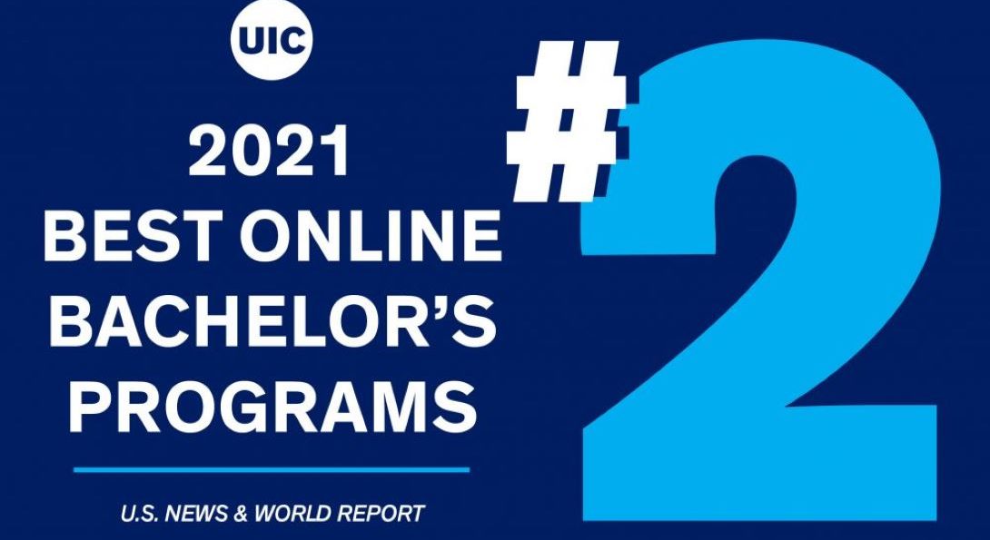 2021 #2 best online bachelor's programs U.S. News & World Report stylized wordmark