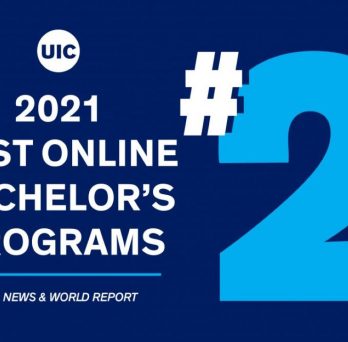 2021 #2 best online bachelor's programs U.S. News & World Report stylized wordmark
                  