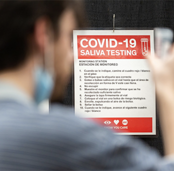 covid-19 saliva testing sign 