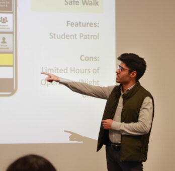 Student at pitch challenge 
